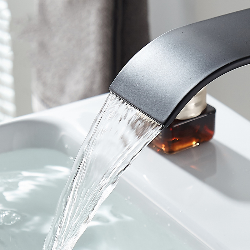 Dual Control Household Hot and Cold Waterfall Faucet Kitchen Bathroom Splash-proof Countertop Faucet Toilet Faucet