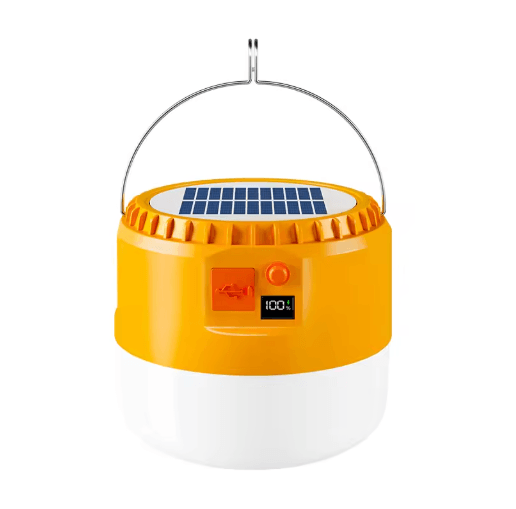 Portable Solar Camping Lantern with Power Bank – LED Emergency Tent Light