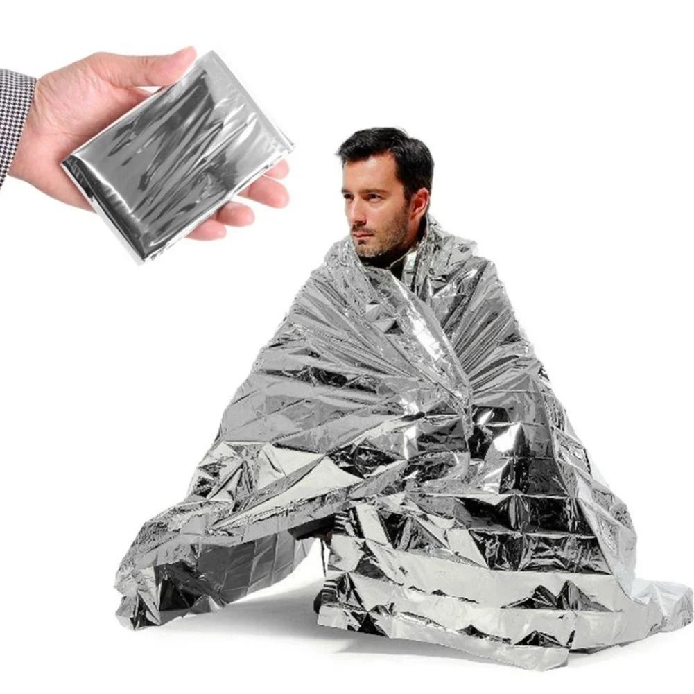 Outdoor Emergency Thermal Survival Blanket with Multiple Size Options