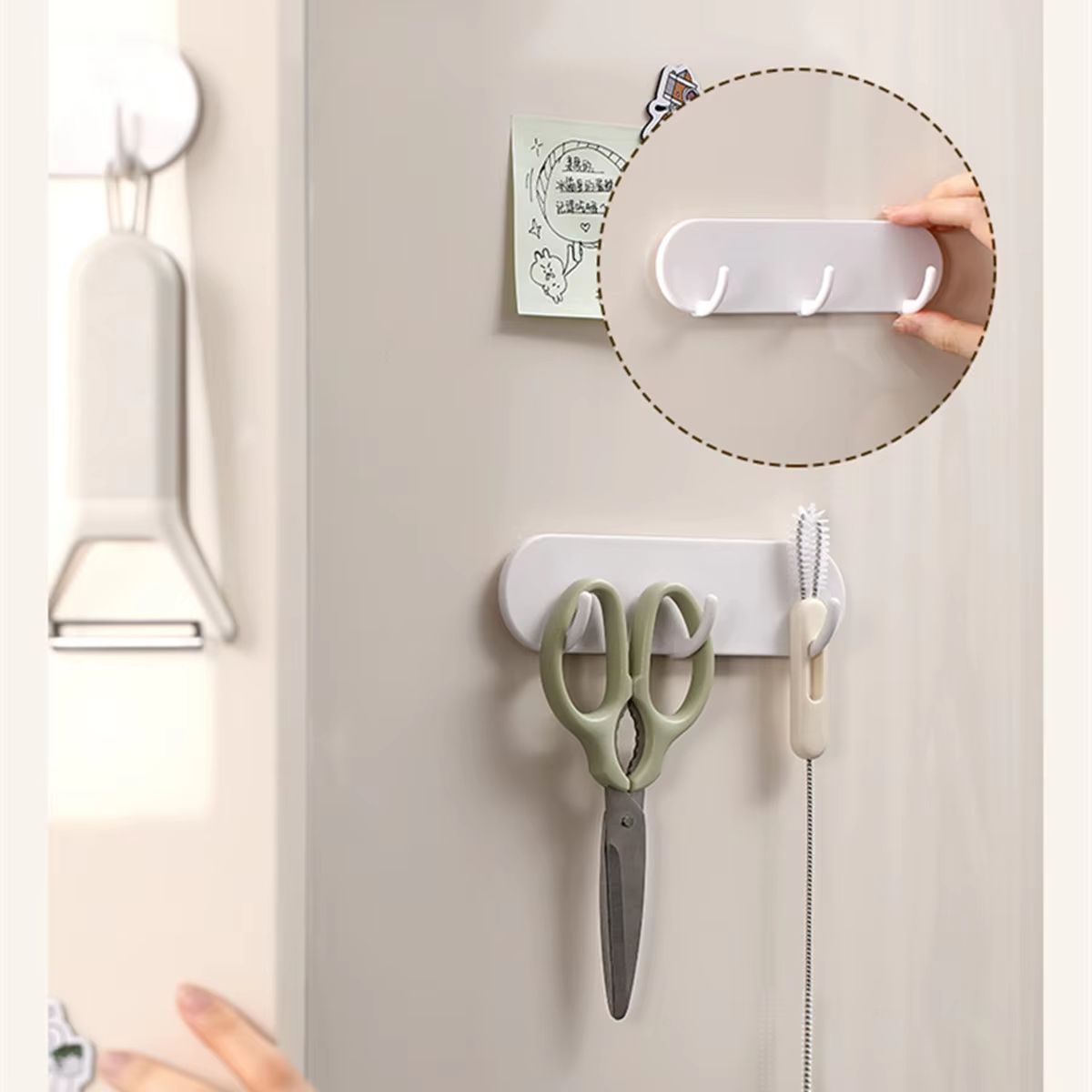Punch-Free Magnetic Hook 3.1in Refrigerator Magnet Hook Kitchen Magnetic Hanger for Doors and Appliances