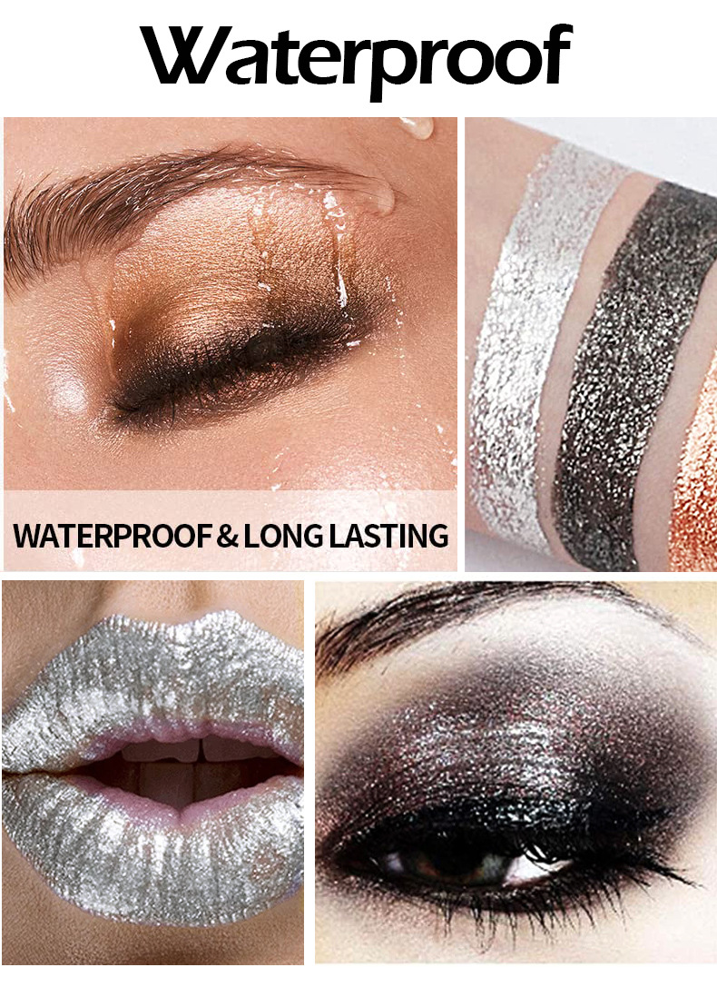 Smoky Eye Water Eyeshadow, Diamond Liquid Pearl Shimmer, Eye Shadow Liquid Lip Dye, All-Day Wear, Crease-Proof