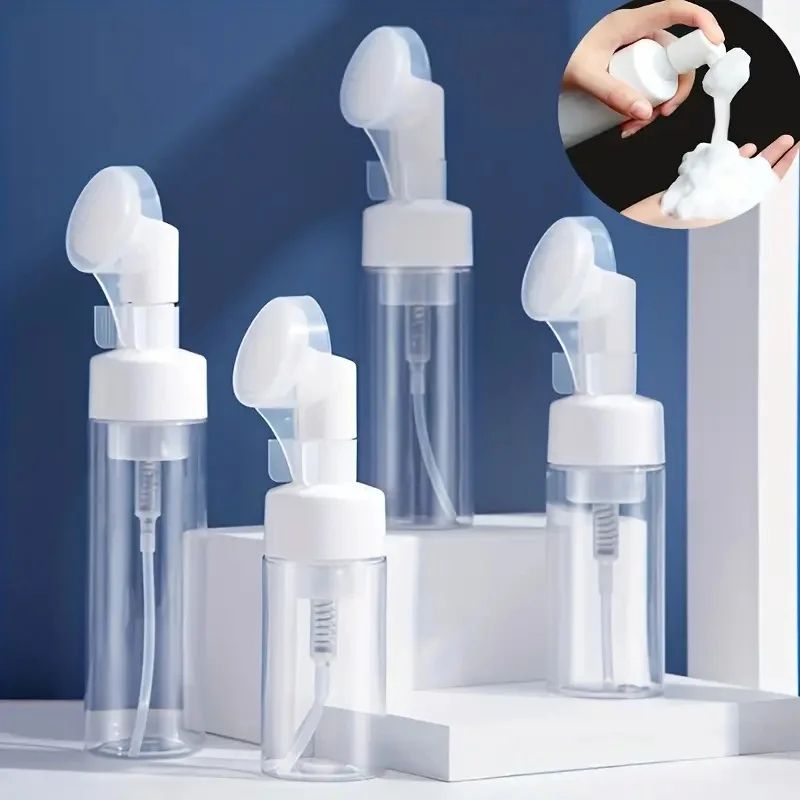 Silicone Brush Foaming Cleanser Bottle – 100ml Refillable Foam Pump Dispenser