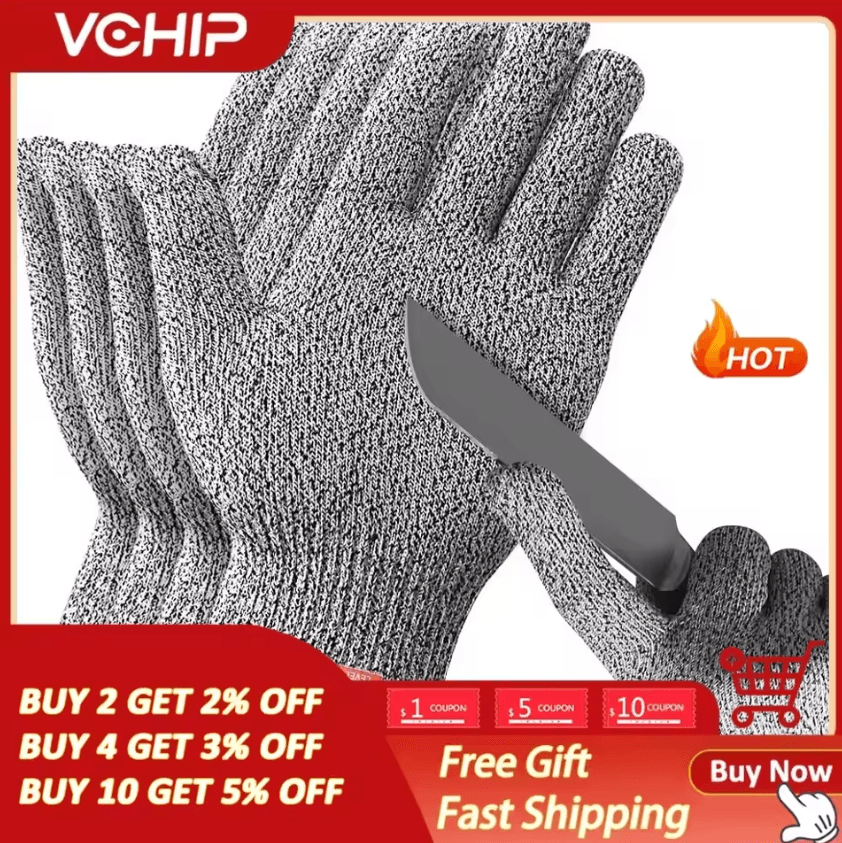 HPPE Level 5 Anti-Cut Safety Gloves – High-Strength Multi-Purpose Protective Work Gloves