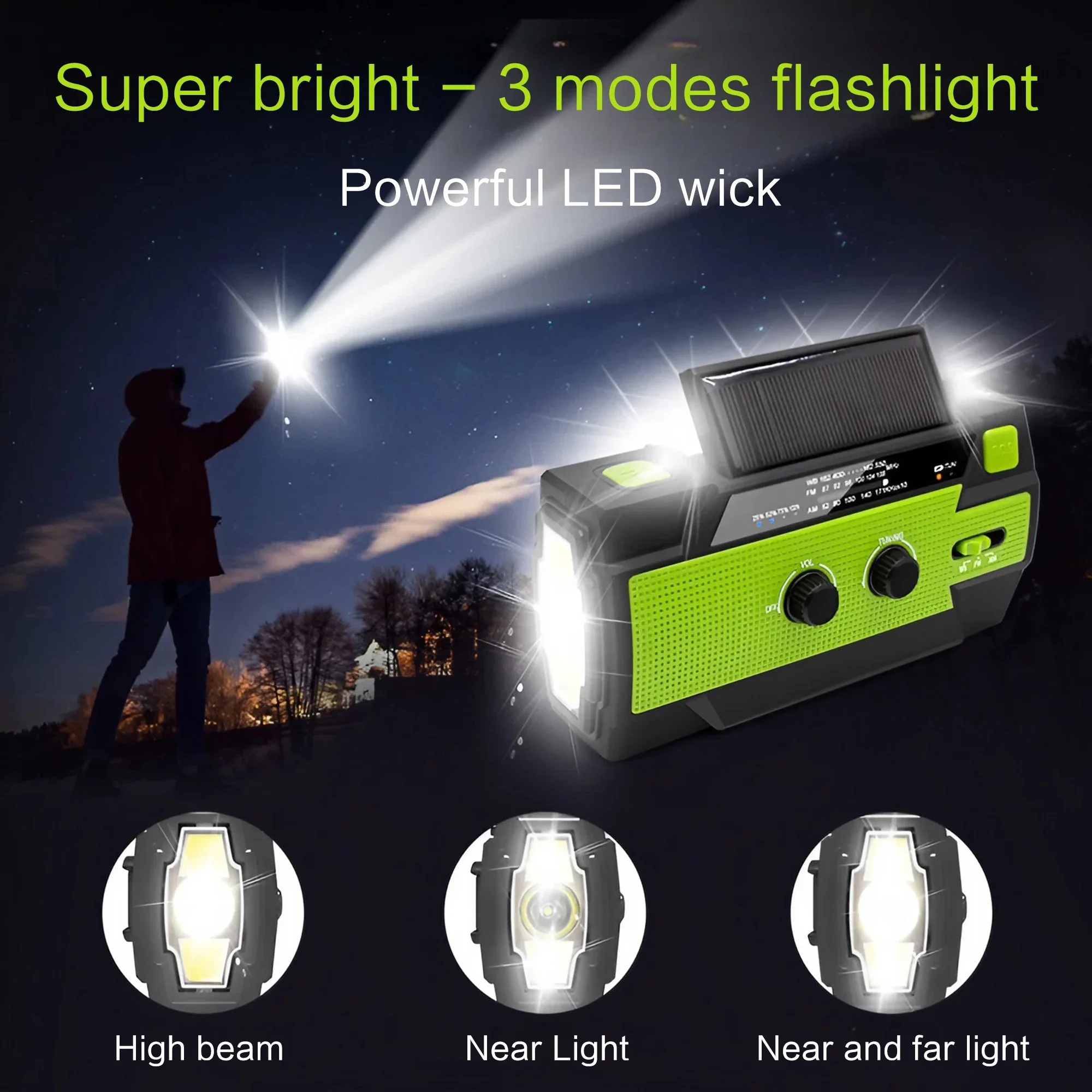 StormReady Solar Hand Crank Emergency Weather Radio with LED Reading Light