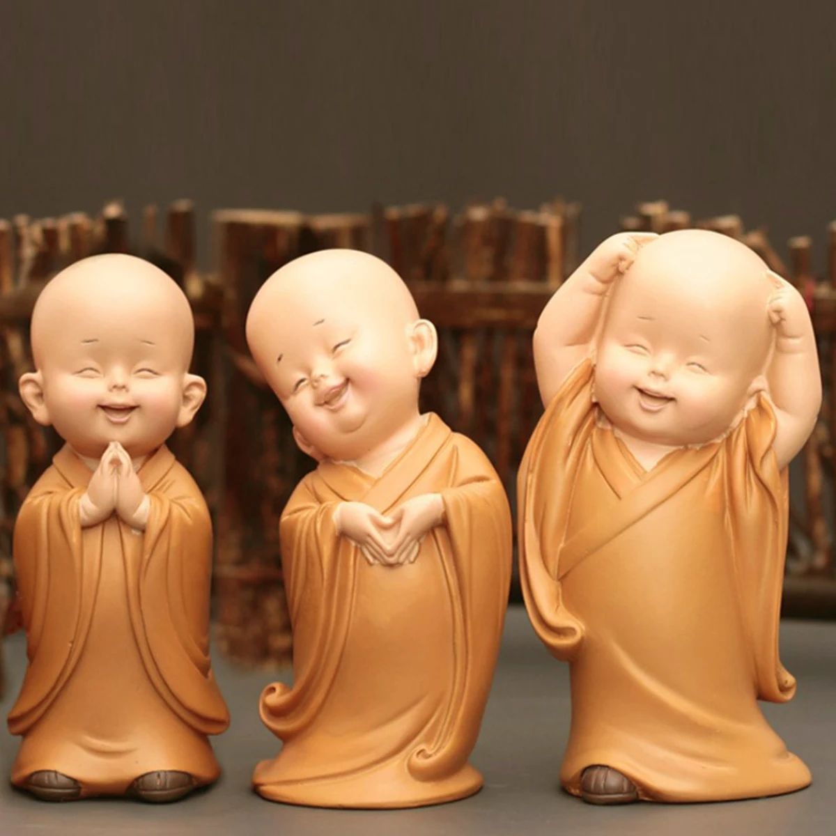 Cute Mini Monk Buddha Resin Figurine