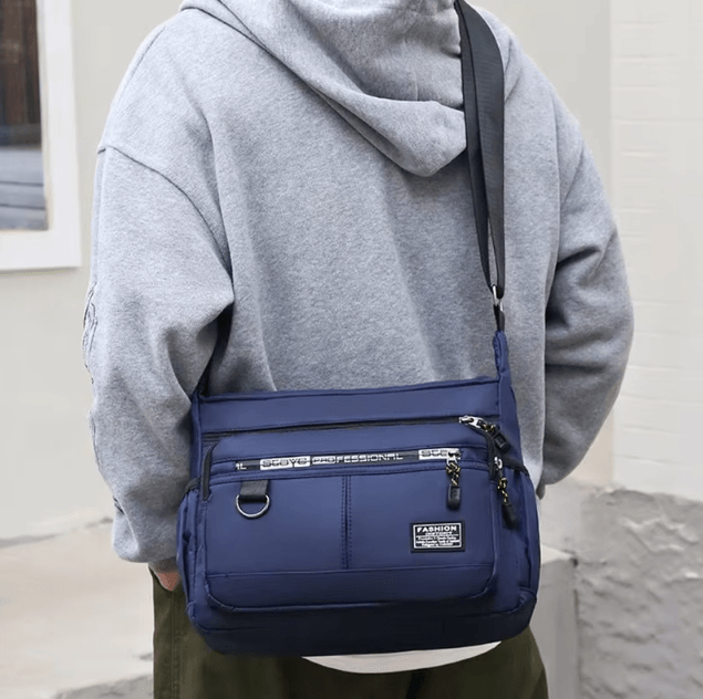 Mens Cross Body Bag Adjustable Shoulder Business Multi Pocket Everyday Messenger Bag
