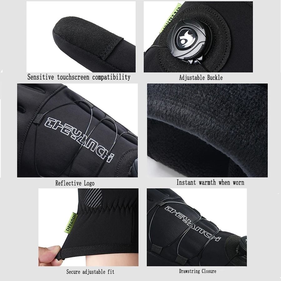 YANBIGUO Mens Winter Tactical Cycling Gloves