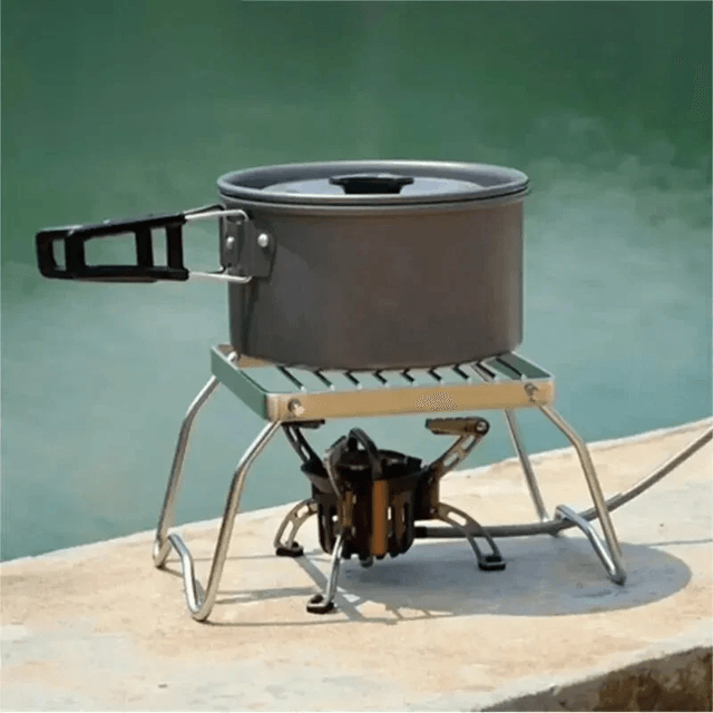 Stainless Steel Camping Stove Holder Portable Folding Barbecue Rack and Pot Stand