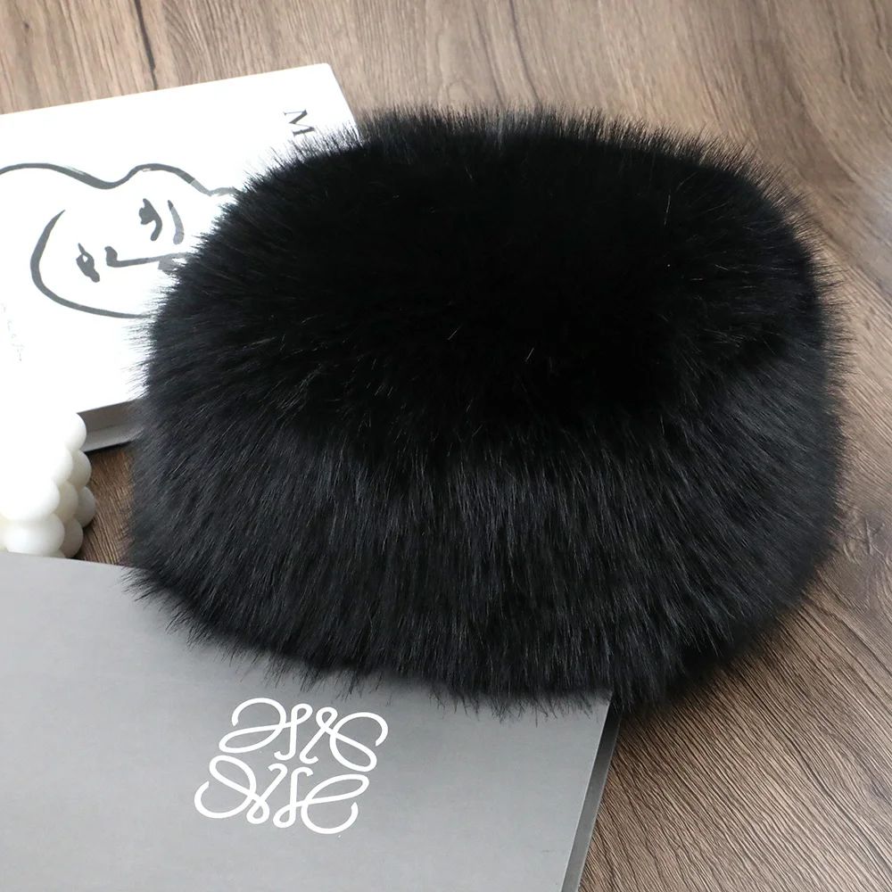 Womens Fluffy Faux Fur Winter Bomber Hat