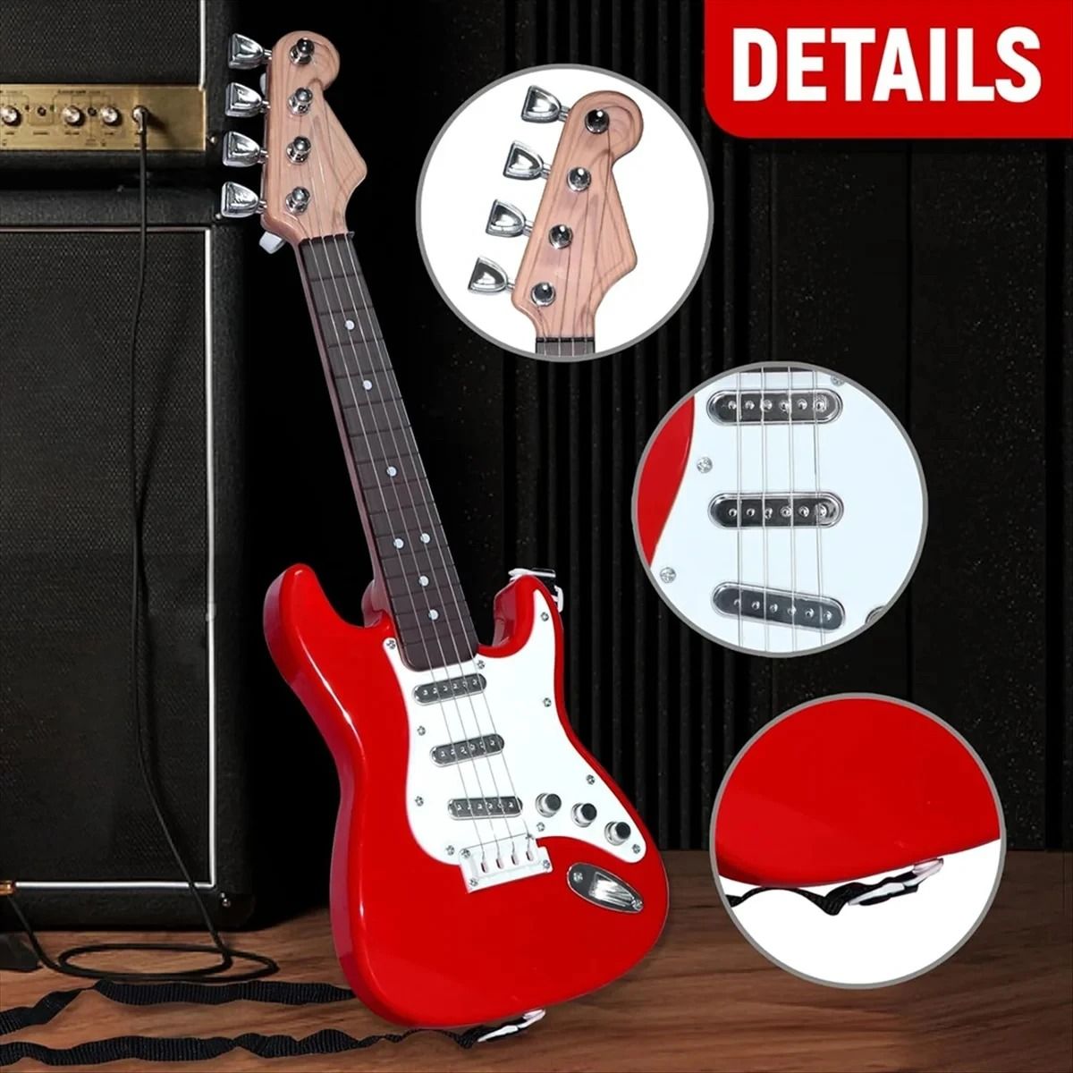 17-Inch Kids Electric Guitar Toy – Interactive Musical Instrument with LED Lights