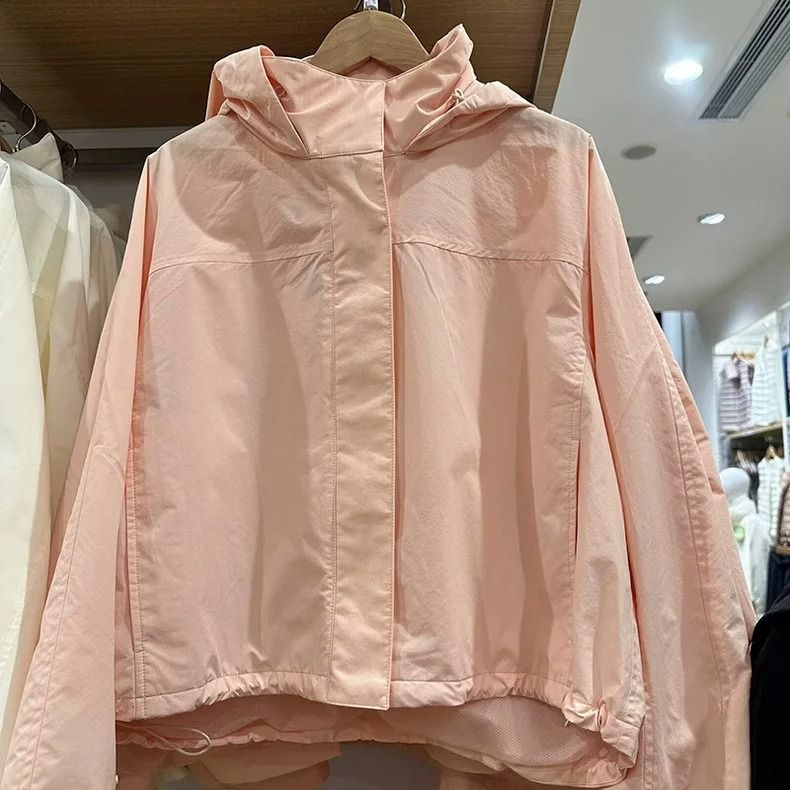 Windproof Stand Collar Jacket Hooded Lightweight Coat