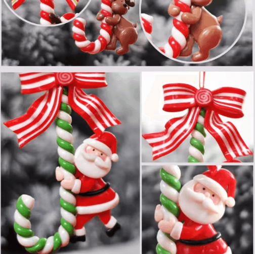 Handcrafted Santa & Snowman Soft Pottery Christmas Tree Pendant
