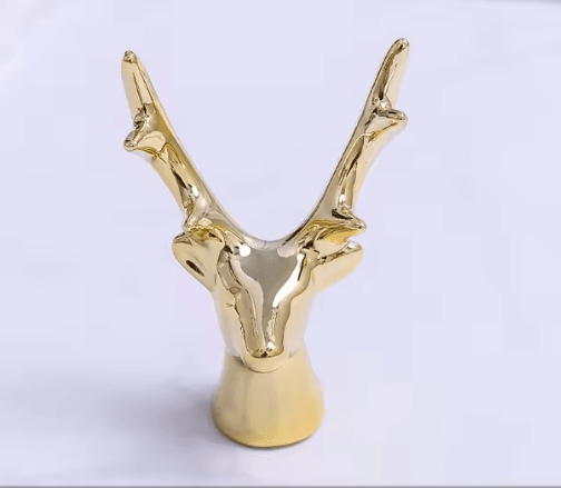 Gold & White Decorative Accent Pair for Shelves and Tabletops