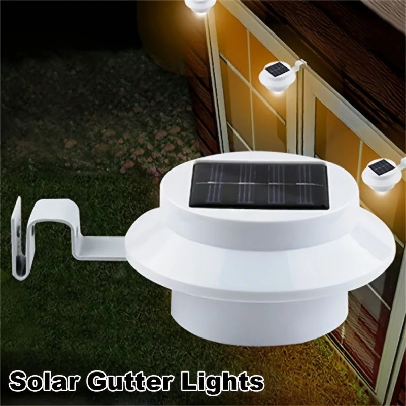 SkyGlow Solar Gutter Lights – Waterproof Auto-Charging Outdoor Wall & Fence Lighting (1–4 Pack)