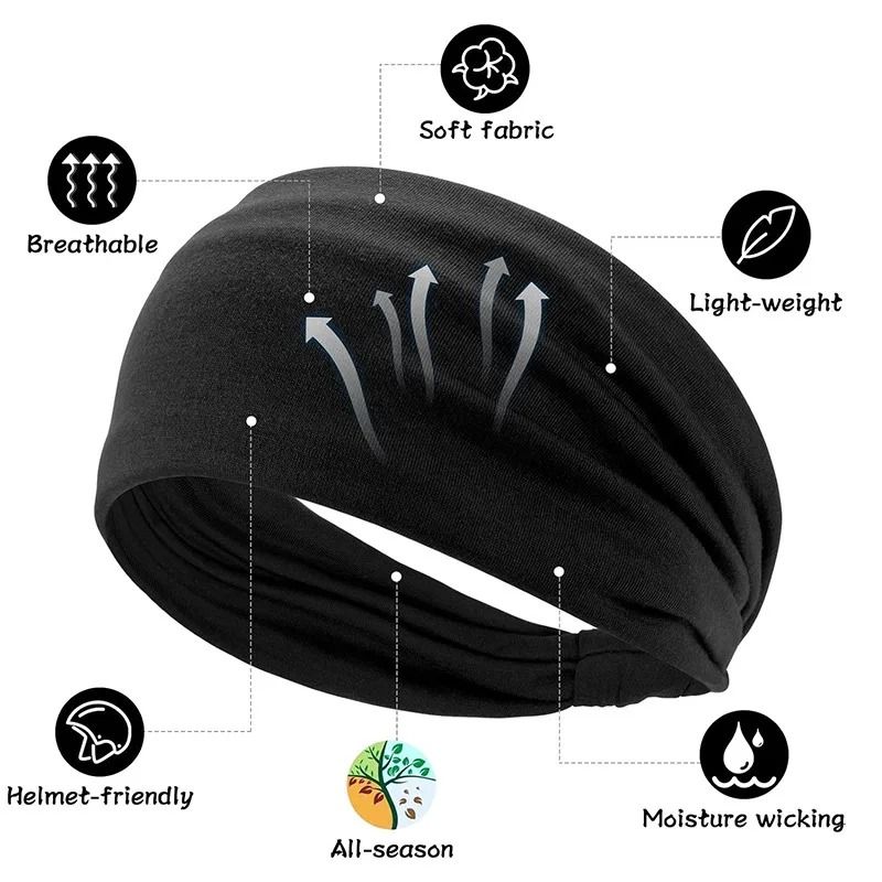 Non Slip Sports Headbands for Men and Women Moisture Wicking Workout Sweatbands