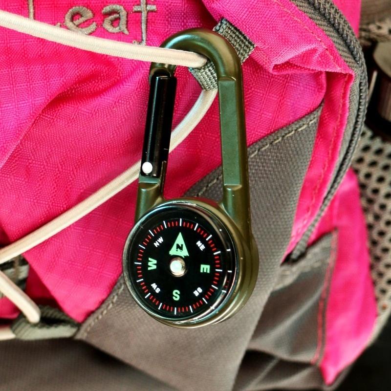 Multifunctional Hiking Carabiner Keychain with Compass & Thermometer  Practical Outdoor Tool