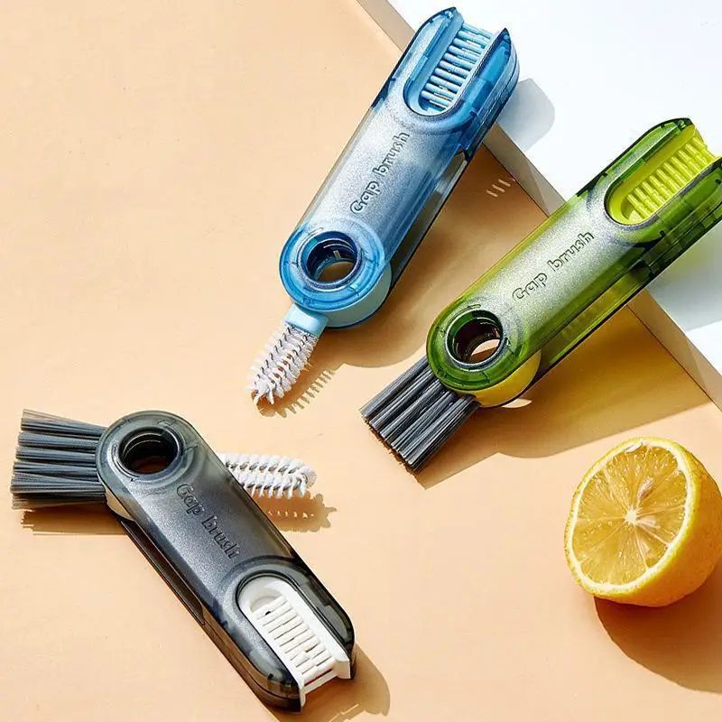 3-in-1 Bottle Gap Cleaner Brush – Multifunctional Silicone U-Shaped Cup & Lid Cleaning Tool