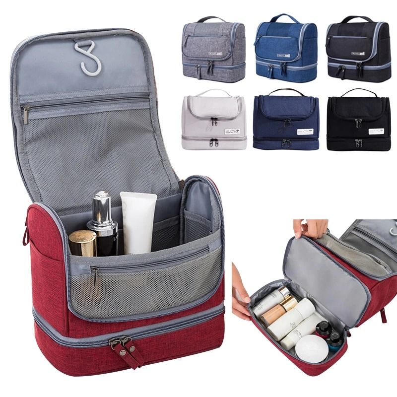 Oxford Dry Wet Hanging Makeup Bag Travel Toiletry Organizer