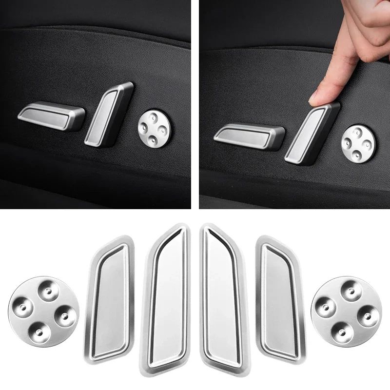 Tesla Seat Adjustment Button Cover Set for Model 3 and Model Y – Interior Trim Protector (6-Piece Set)