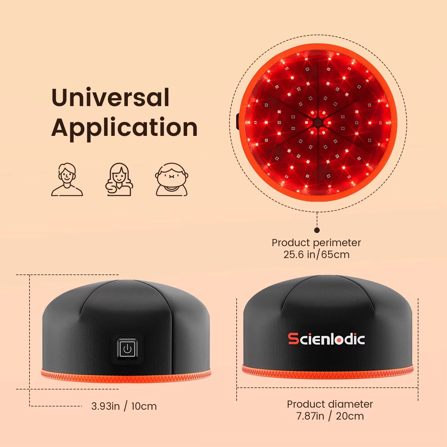 Red Light Therapy Hair Growth Cap – 660nm LED Haircare Device to Stimulate Follicles and Promote Thicker Hair