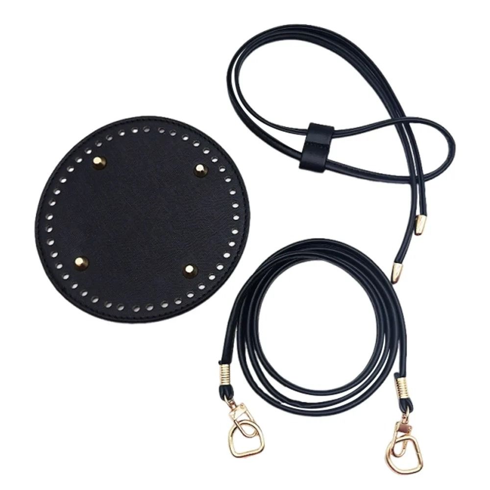 DIY Round PU Leather Crochet Bag Set