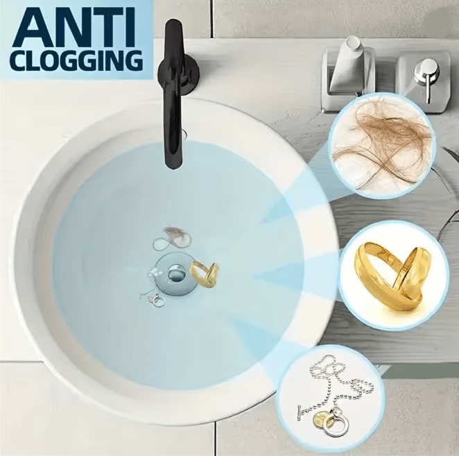 Universal Pop Up Sink Drain Stopper with Hair Catcher