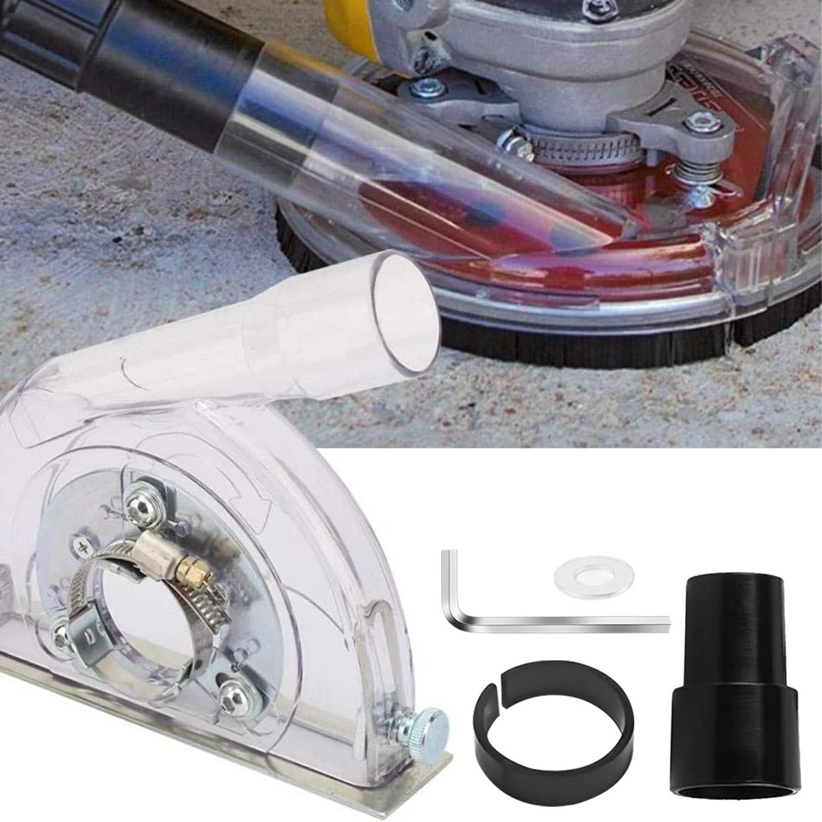 Angle Grinder Dust Shroud Guard with Vacuum Port for Clean Cutting and Grinding