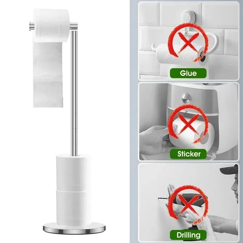 Stainless Steel Floor-Mounted Paper Towel Holder