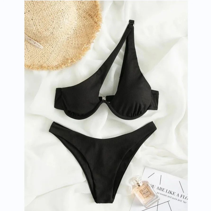 Luxury One Shoulder Push Up Bikini Set