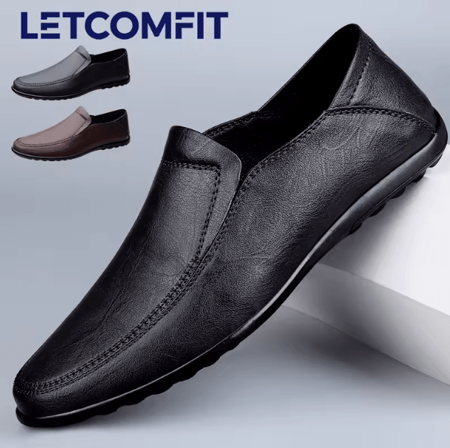 Genuine Leather Mens Casual and Formal Loafers Breathable Slip On Driving Shoes