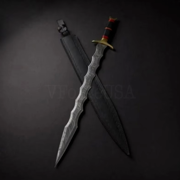Hand Forged Damascus Steel Viking Sword, Battle Sword Medieval Hand Forged