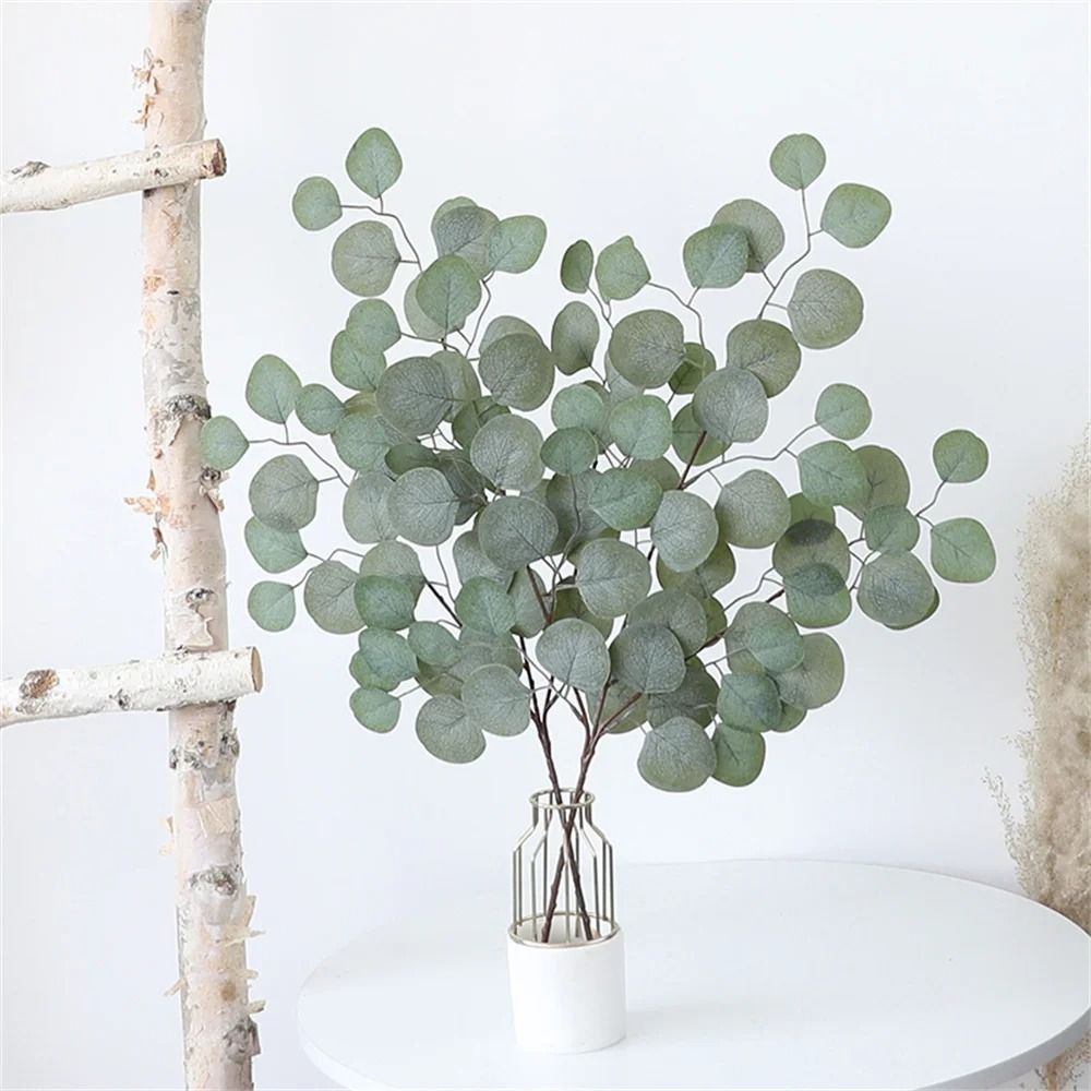 Botanical Eucalyptus Spray | 56-Leaf Silver Dollar Foliage | Executive Studio & Wedding Sanctuary Decor