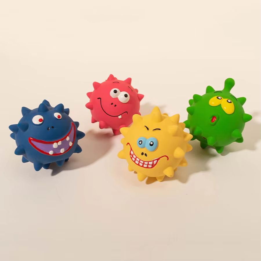 Cute Squeaky Puppy Chew Toy Bite-Resistant Thorn Molar Cleaner Interactive Dog Toy
