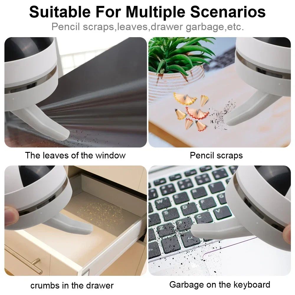 Mini Desktop Vacuum Cleaner Wireless Keyboard Vacuum USB Rechargeable Portable Dust Remover