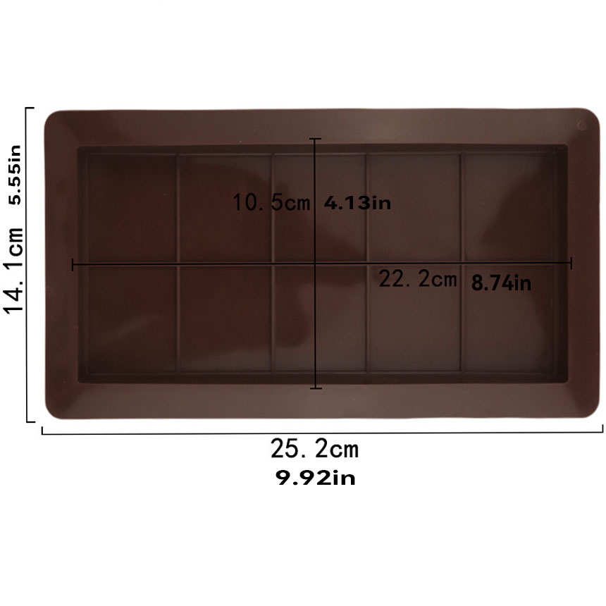 Food Grade Silicone Chocolate Bar Mold, Professional Rectangular Candy Making Mold for Homemade Treats & Baking Supplies