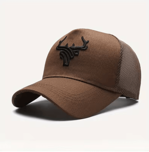 Mens Bull Embroidered Baseball Cap Breathable Summer Sun Protection Hat