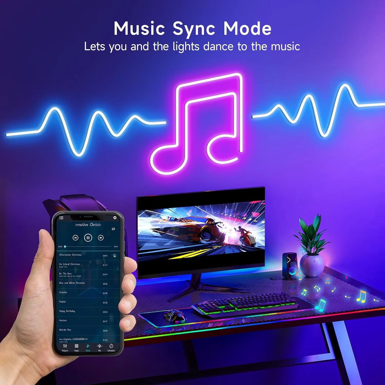 787.40 in RGBIC Neon LED Rope Light – 50ft App-Controlled Strip with Music Sync for Gaming, Decor, and DIY Lighting