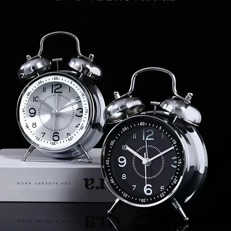 Twin Bell Night Light Alarm Clock – High-Definition Chronometric Metal Sculpture
