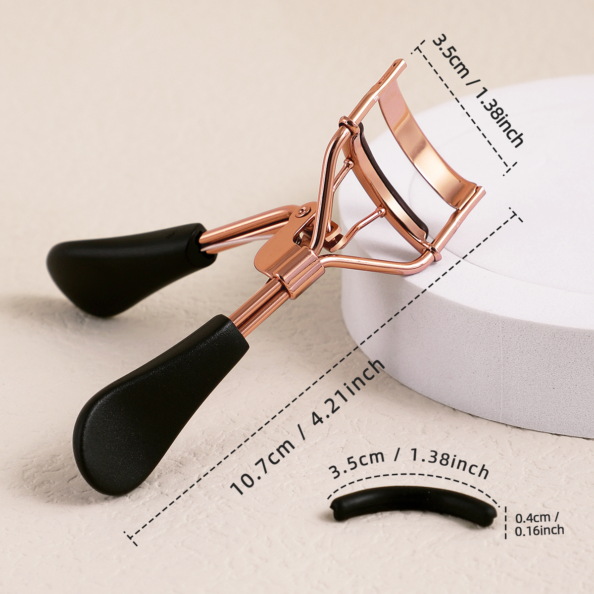 Eyelash Curler, Portable Stainless Steel, Silicone Pads, Eyelash Extension Tools, Curling Curler