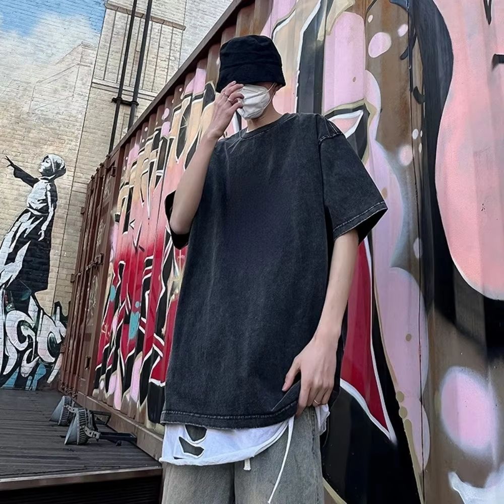 230G heavyweight oversized t shirt Retro Drop-Shoulder Unisex Tee