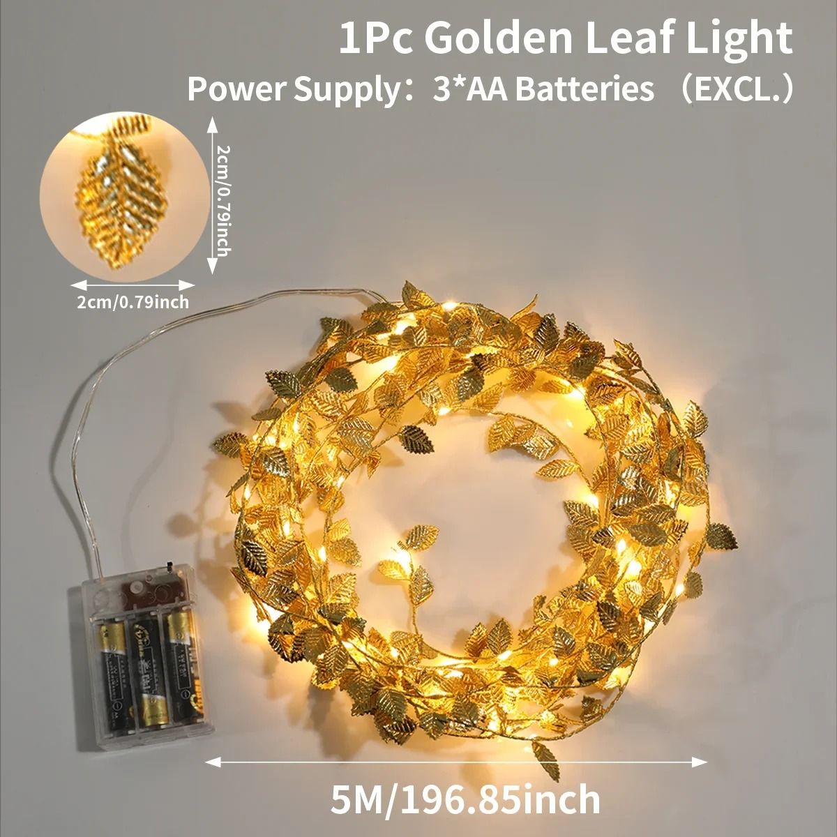 Gilded Willow Leaf Fairy String Lights