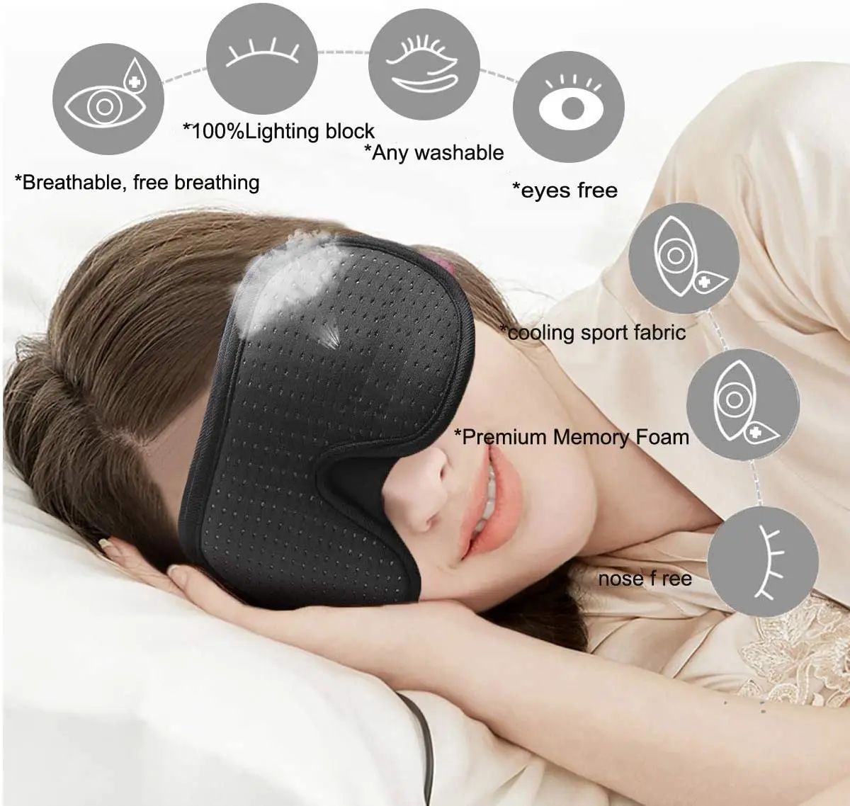 3D Soft Padded Sleep Eye Mask Blindfold