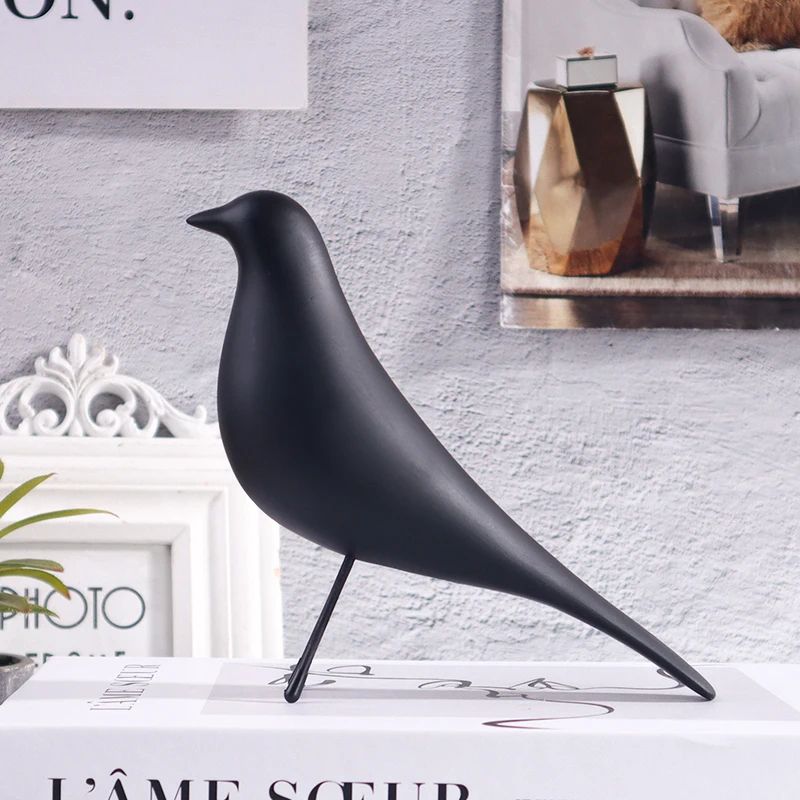 Nordic Minimalist Bird Sculpture – Modern Resin Home Decor Accent for Living Room & Office