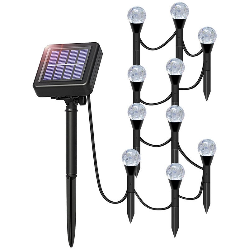 RGB LED Solar Lights for Outdoor Garden, Spherical Bubble Ball Lights with Light Modes for Pathway and Lawn Decoration