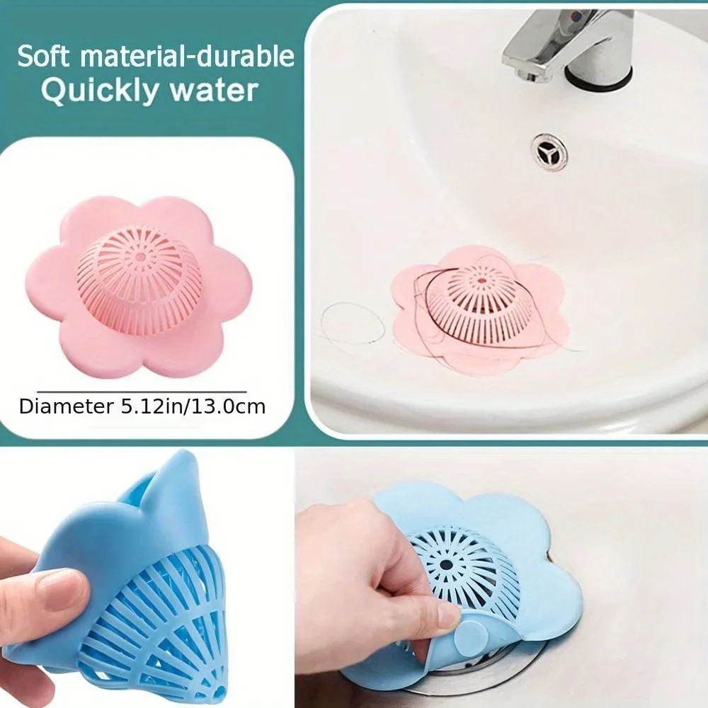 Silicone Hair Catcher Drain Cover – Suction Cup Shower & Bathtub Hair Blocker