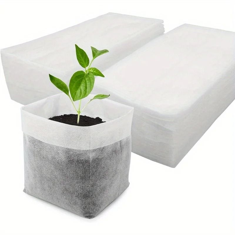 EcoSprout Biodegradable Seed Nursery Bags Non Woven Plant Grow Bags 100 Pack