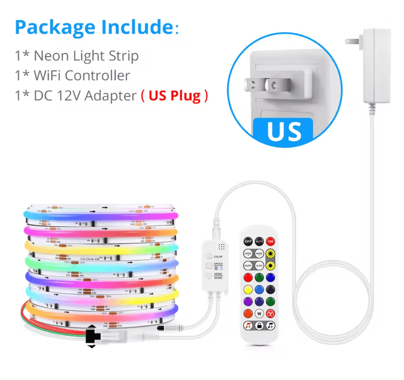 Smart WiFi RGB LED Strip Lights with APP Control and Voice Compatibility
