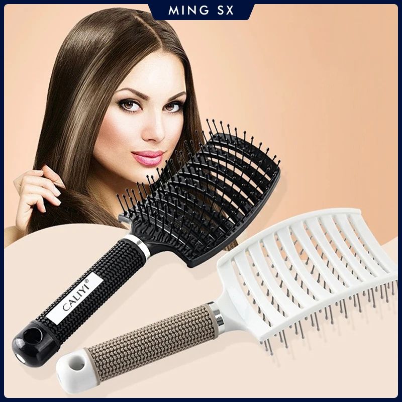 Professional Curved Vented Blow Dry Hair Brush for Fast Styling and Detangling