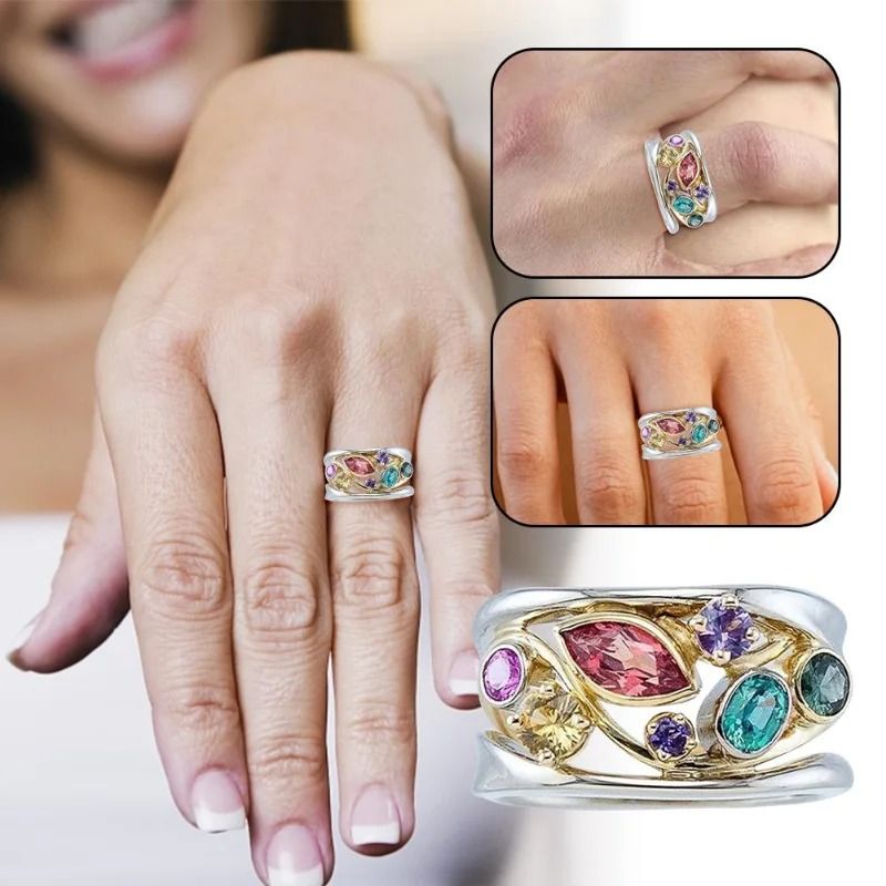 Magnetic Therapy Crystal Quartz Ring for Women with Ionix Wellness Support
