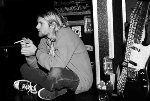 Vintage Kurt Cobain Black & White Canvas Poster – Retro Rock Wall Art Decor